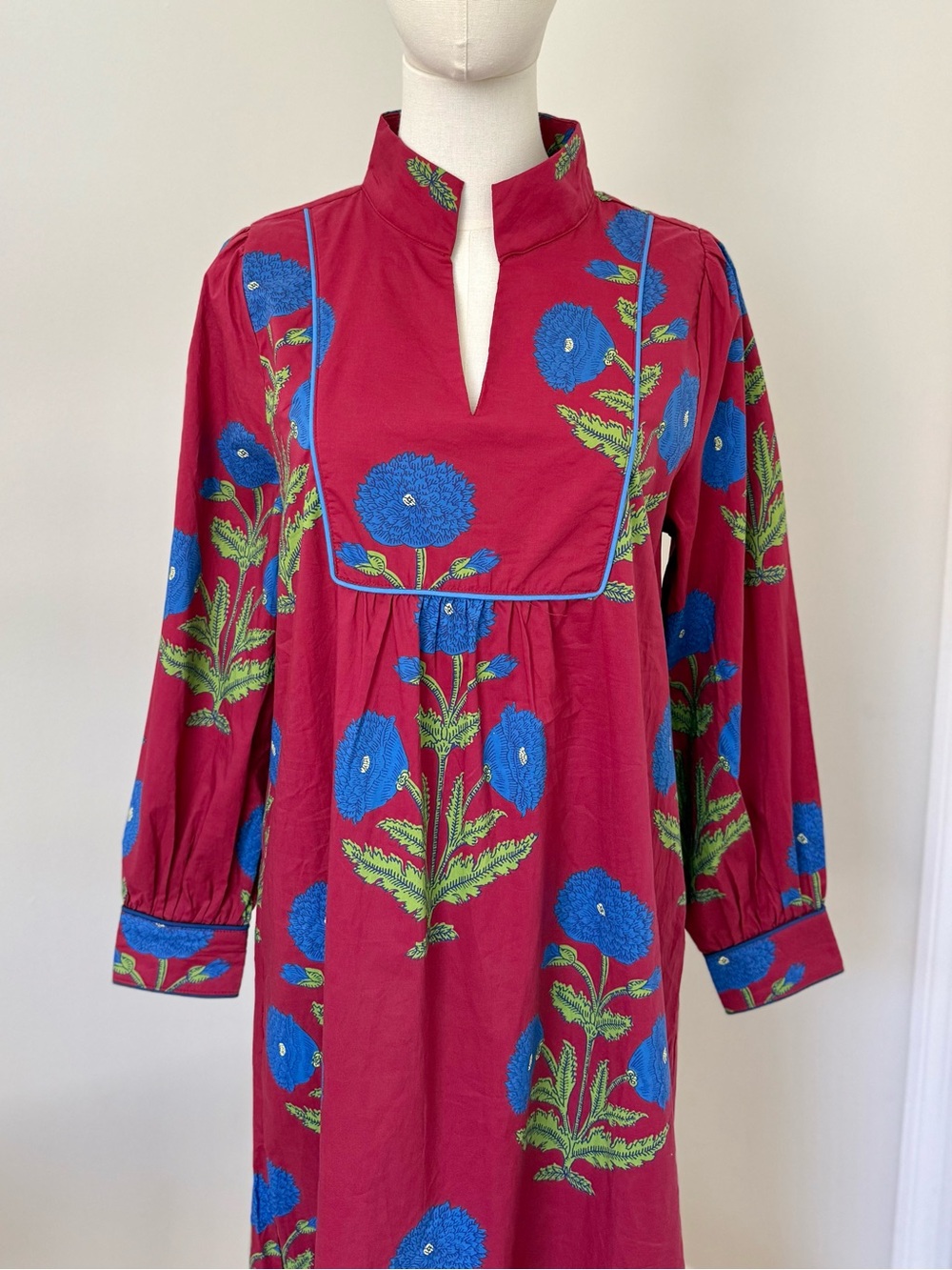 JODIFL Floral Long-Sleeve Midi Dress Boho Cottagecore Size S